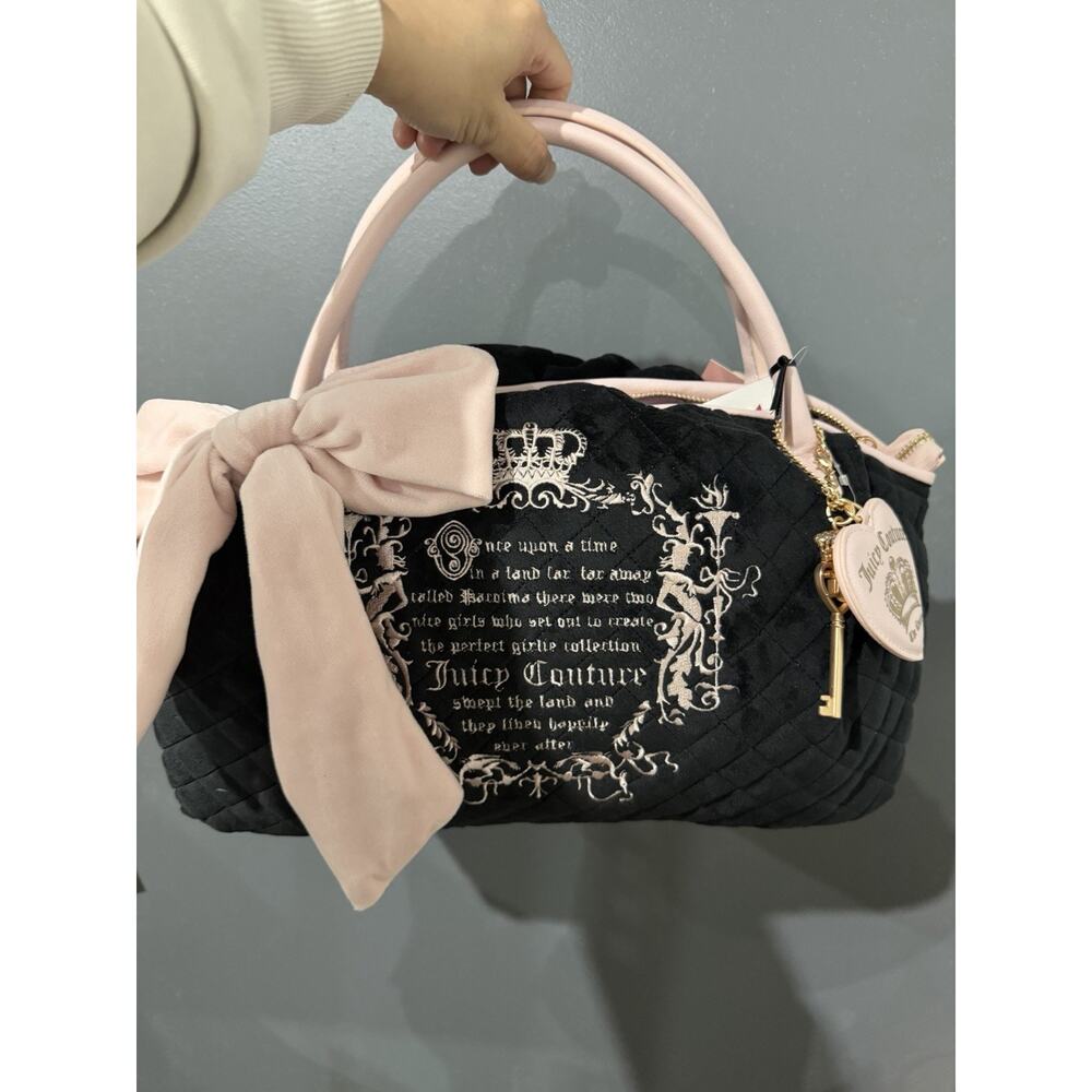 Vintage Royal Juicy Couture Juicy Tale Bowlers Fairy Black Purse Y2K - Picture 2 of 4